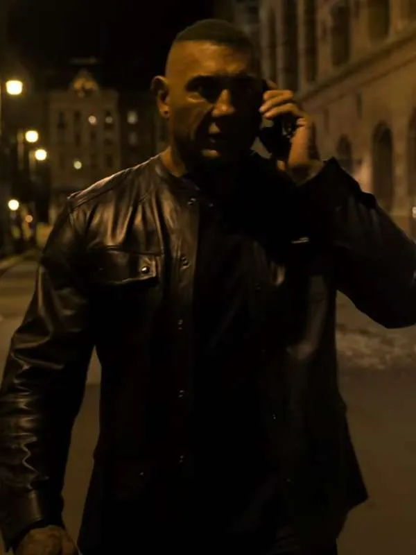 Dave Bautista The Killer’s Game Black Leather Jacket