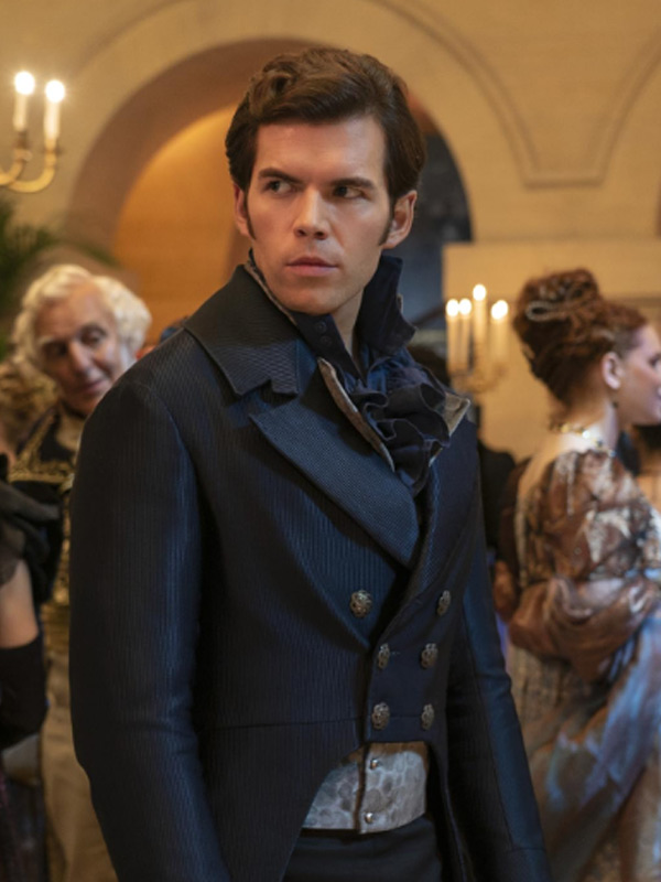 Luke Newton Bridgerton S03 Blue Tailcoat