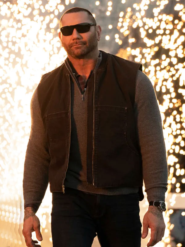 My Spy 2024 Dave Bautista Brown Vest