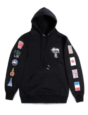 Stussy World Flags Black Hoodie