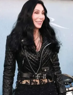 The Bikeriders 2024 Cher Black Leather Jacket