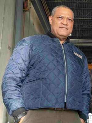 The Ice Road Laurence Fishburne Blue Bomber Jacket