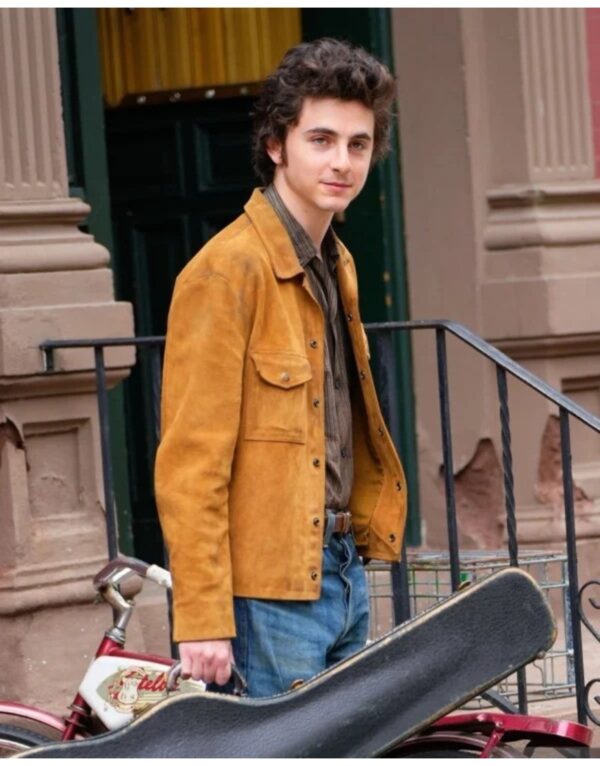 Timothee Chalamet A Complete Unknown Bob Dylan Brown Suede Jacket