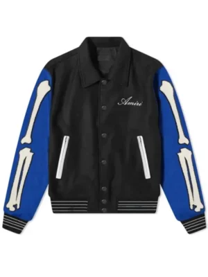 Amiri Bone Varsity Black & Blue Jacket