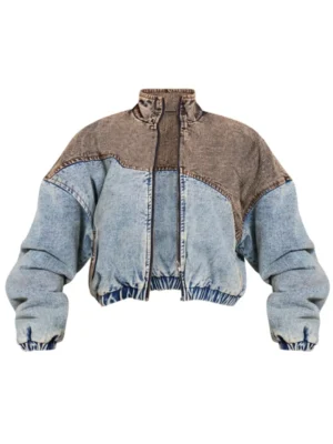 Oversized Spliced Bomber Jacket California Style