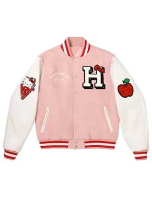 Hello Kitty Apples H Letterman Varsity Jacket