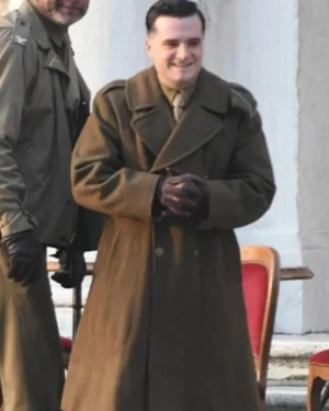 Josh Hutcherson Across The River And Into The Trees Brown Coat 2024