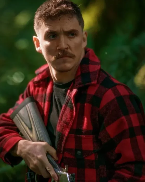 Strange Darling 2024 Kyle Gallner Plaid Jacket