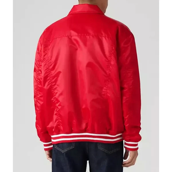 Chicago Bulls Trucker Red Full-Snap Satin Jacket