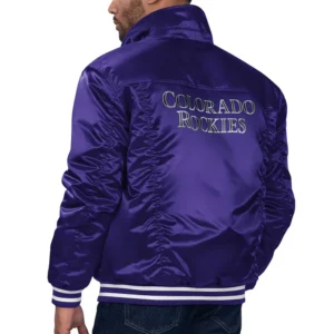 Colorado Rockies Silver Tab Trucker Purple Full-Snap Satin Jacket