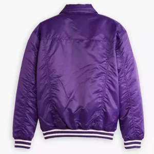 Los Angeles Lakers Trucker Full-Snap Purple Satin Jacket