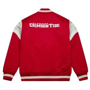 University of Alabama Heavyweight Full-Snap Varsity Red Satin Jacket