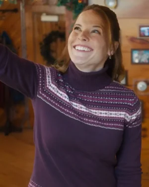 A Very Vermont Christmas Katie Leclerc Burgundy Sweater 2024