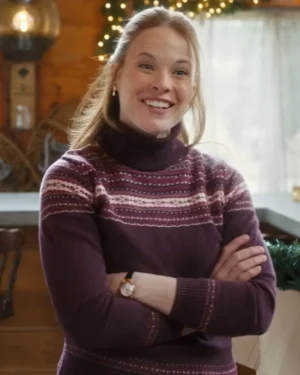 A Very Vermont Christmas Katie Leclerc Burgundy Sweater