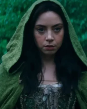 Agatha All Along 2024 Aubrey Plaza Green Cape Coat