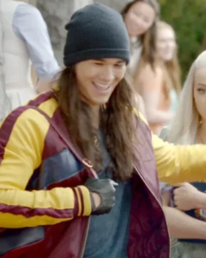 Descendants 2 Booboo Stewart Maroon And Yellow Leather Jacket