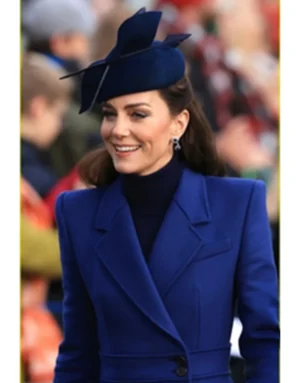 Kate Middleton Christmas Day Service Blue Coat