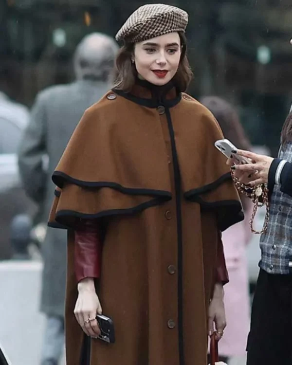 Lily Collins Emily In Paris Season 4 Emily Cooper Cape Coat