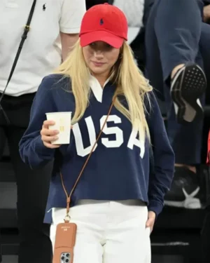 Paris Olympics Emma Roberts Team USA Blue Shirt 2024