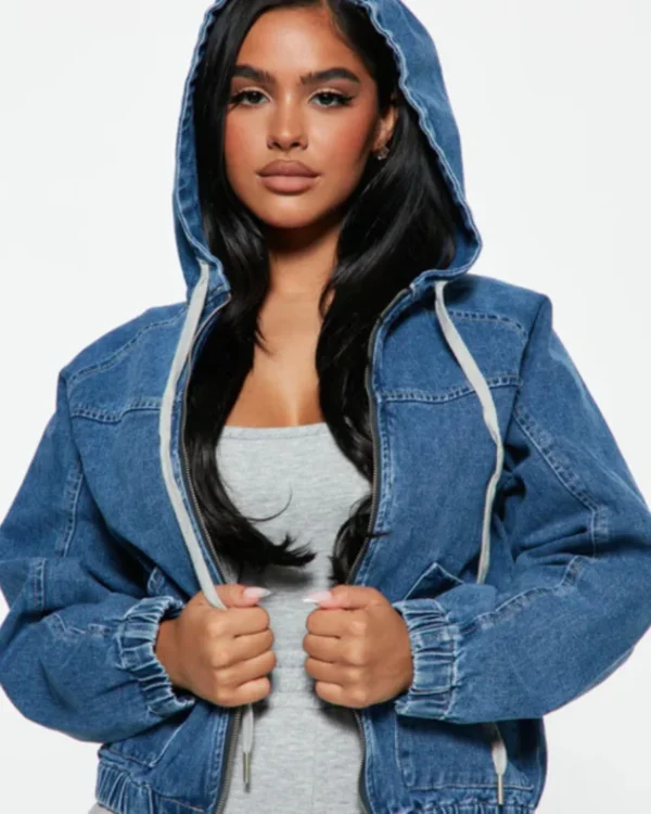 Resurrected Rides Lacey Blair Hooded Denim Jacket