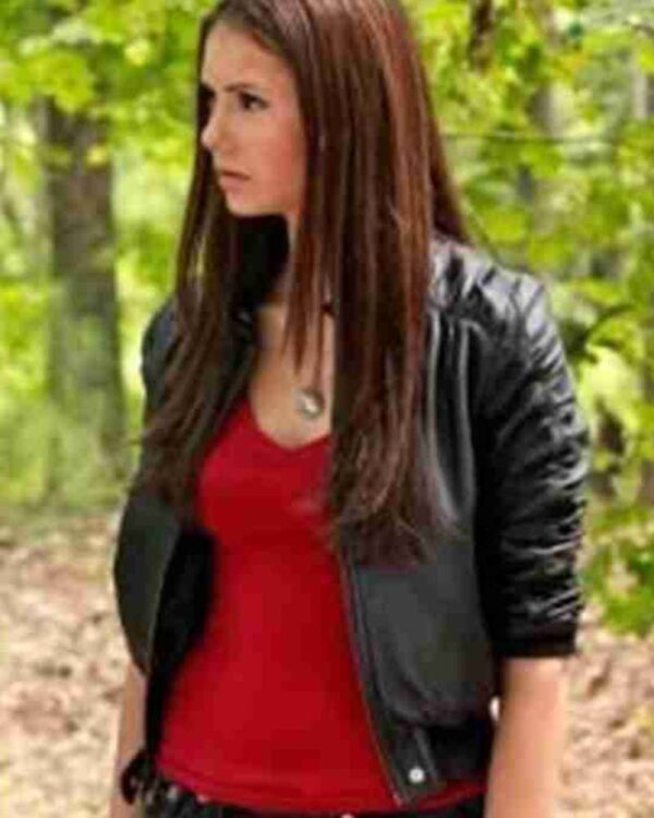 TV Series The Vampire Diaries Nina Dobrev Leather Jacket 2024