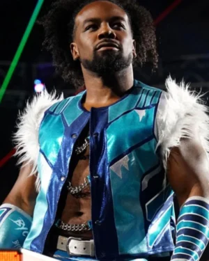 Xavier Woods WWE Monday Night RAW Blue Leather Vest