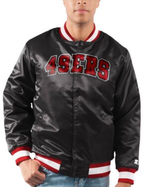 49ers Ace Starter Black Satin Jacket