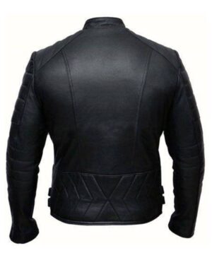 Black Biker Cross Zipper Jacket by SCIN