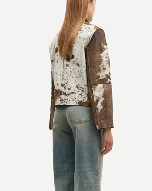 Buy Cowhide Fur Brown And White Jacket