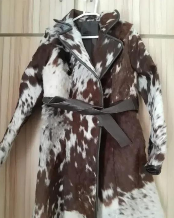 Buy Now Cowhide Fur Brown And White Leather Coat