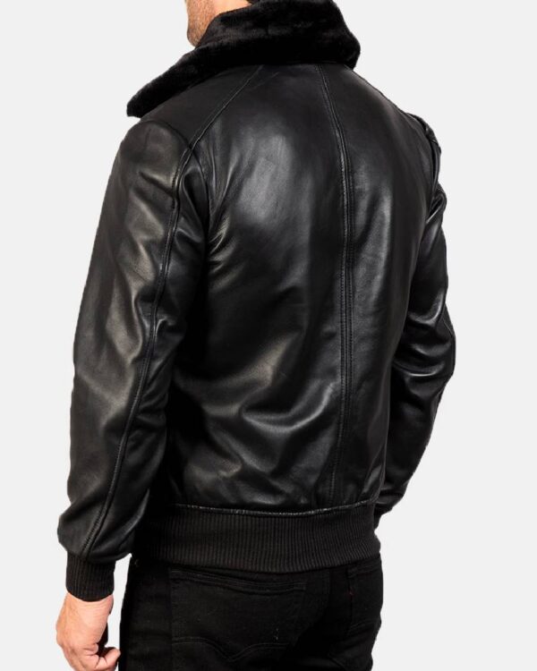 Men's Airin G-1 Black Leather Bomber Jacket