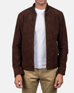 Men's Blain Mocha Suede Bomber Jacket