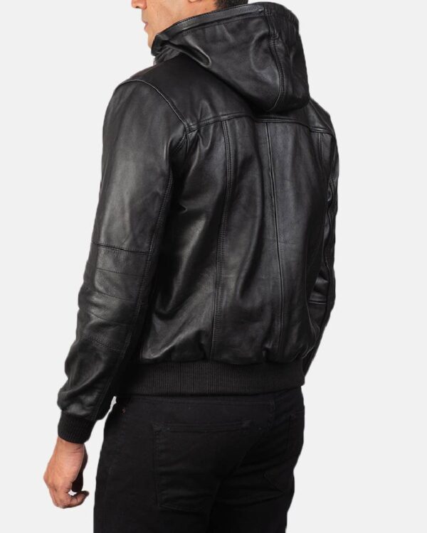 Men's Bouncer Biz Black Leather Bomber Jacket