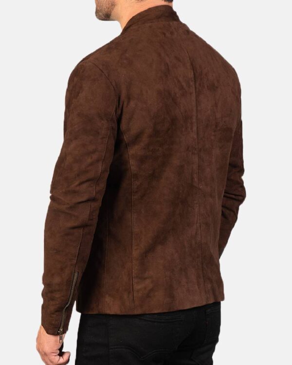 Men's Charcoal Mocha Suede Biker Jacket