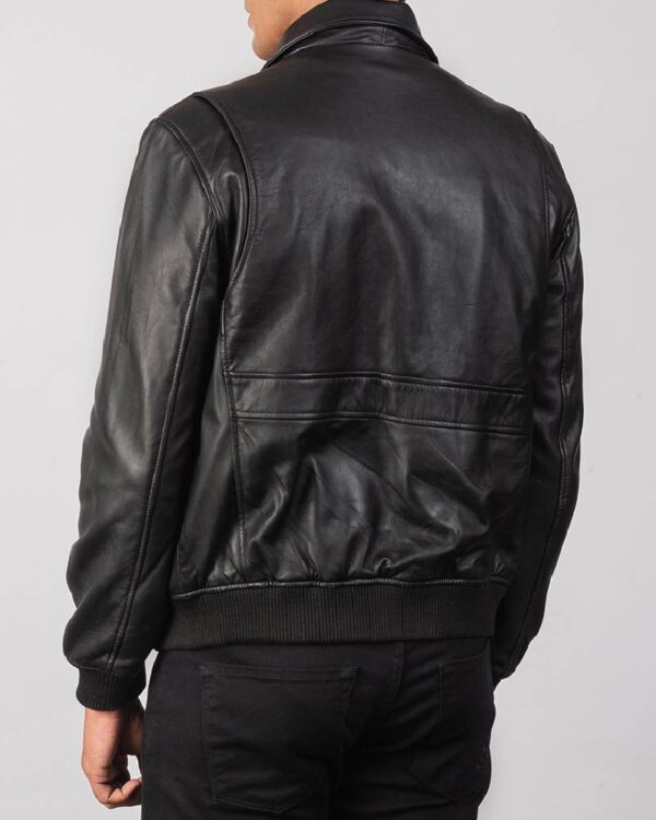 Men's Coffmen Black A2 Leather Bomber Jacket