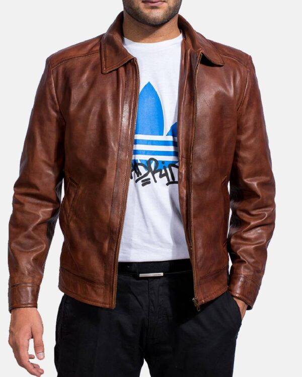 Men's Inferno Brown Leather Jacket