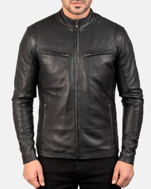 Men's Ionic Black Leather Jacket