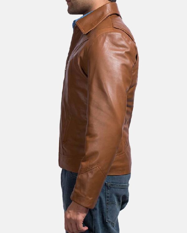 Men's Old School Brown Leather Jacket