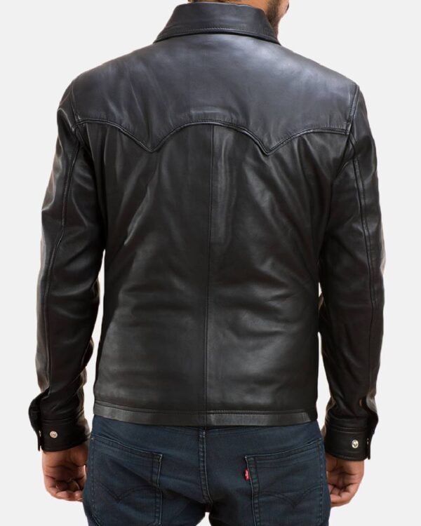 Men's Ranchson Black Leather Shirt