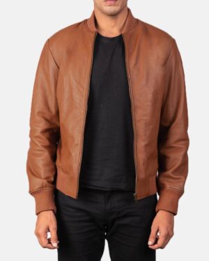 Men's Shane Brown Leather Bomber Jacket