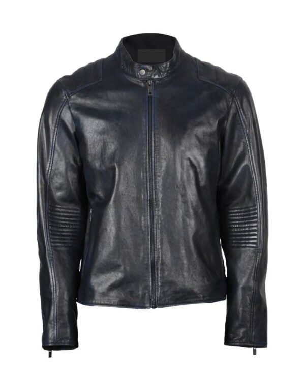 Men’s Tapered Sleeve Biker Leather Jacket