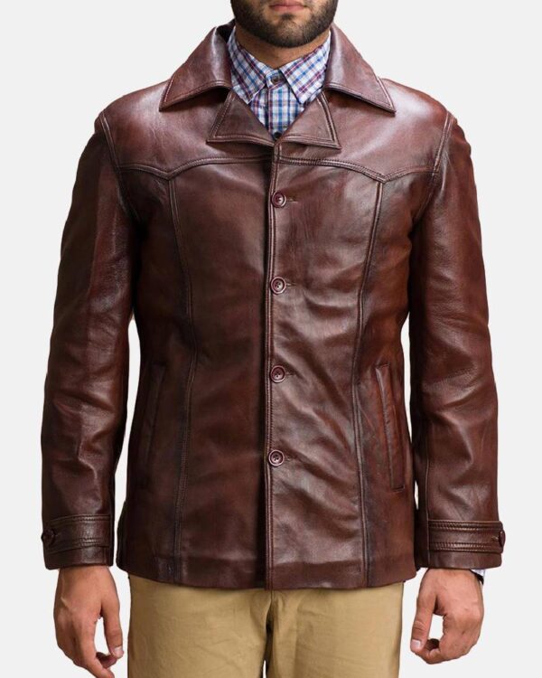 Men's Vincent Alley Brown Leather Jacket