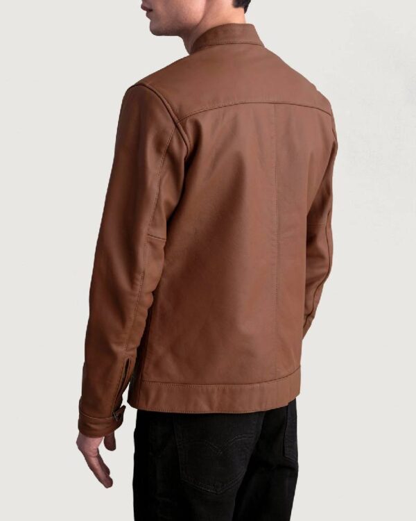 Men's Zen Matte Brown Leather Biker Jacket