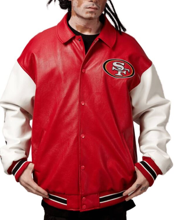 NFL 49ers Super Bowl Leather Varsity Jacket