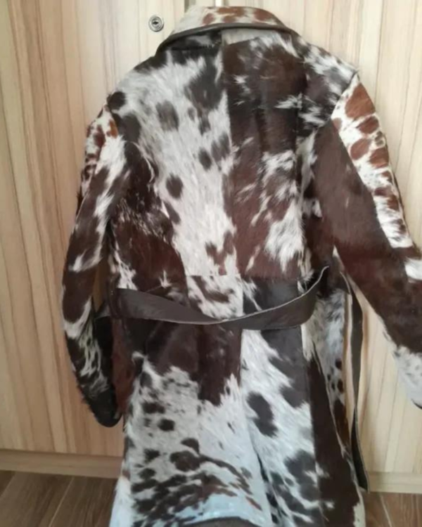 Now Cowhide Fur Brown And White Leather Coat