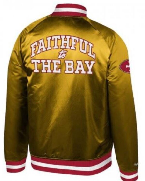 San Francisco 49ers Faithful To The Bay Gold Satin Jacket 2024