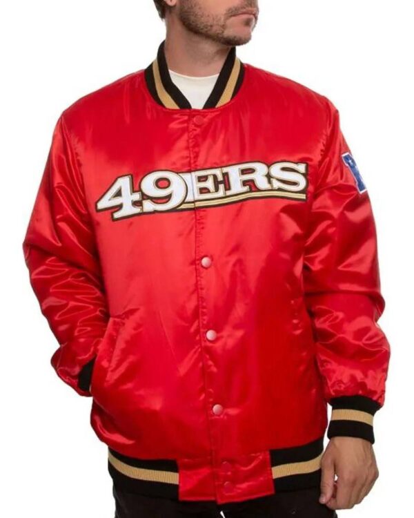 San Francisco 49ers Holiday Season Satin Varsity Jacket