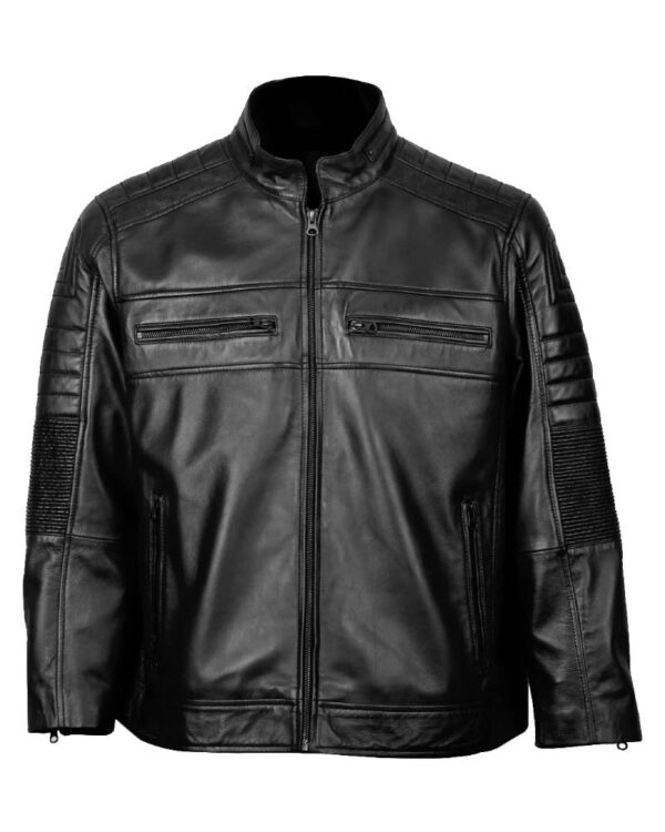 Shawn Classic Cafe Racer Leather Jacket