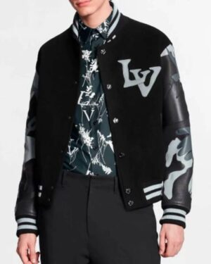 The Kid Laroi Wrong Camo Chains Lv Varsity Jacket