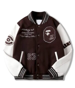 Bape A Bathing Ape Brown Varsity Jacket